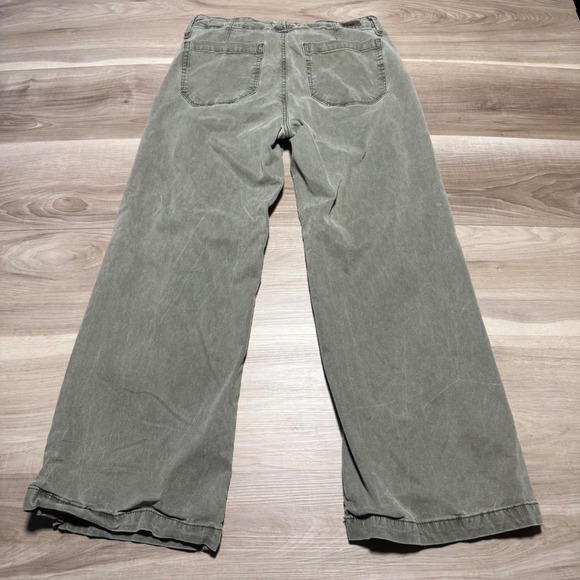 Paige Wide Leg Pants Womens 28 Green Lyocell Drawstring Relaxed Casual Trousers - Picture 9 of 13